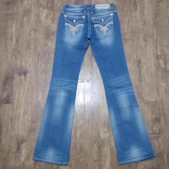 Rock Revival NWOT Jeans Women's 26 Boot Cut Faux Leather Pockets - Picture 6 of 9